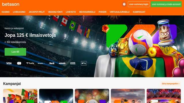 Betsson casino screenshot