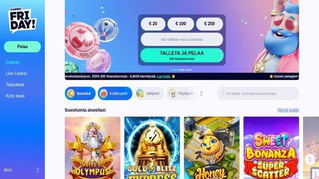 CasinoFriday casino screenshot